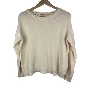 En El Mar XS Cream 100% Cotton Boxy Oversized Pullover Sweater Made In Bali